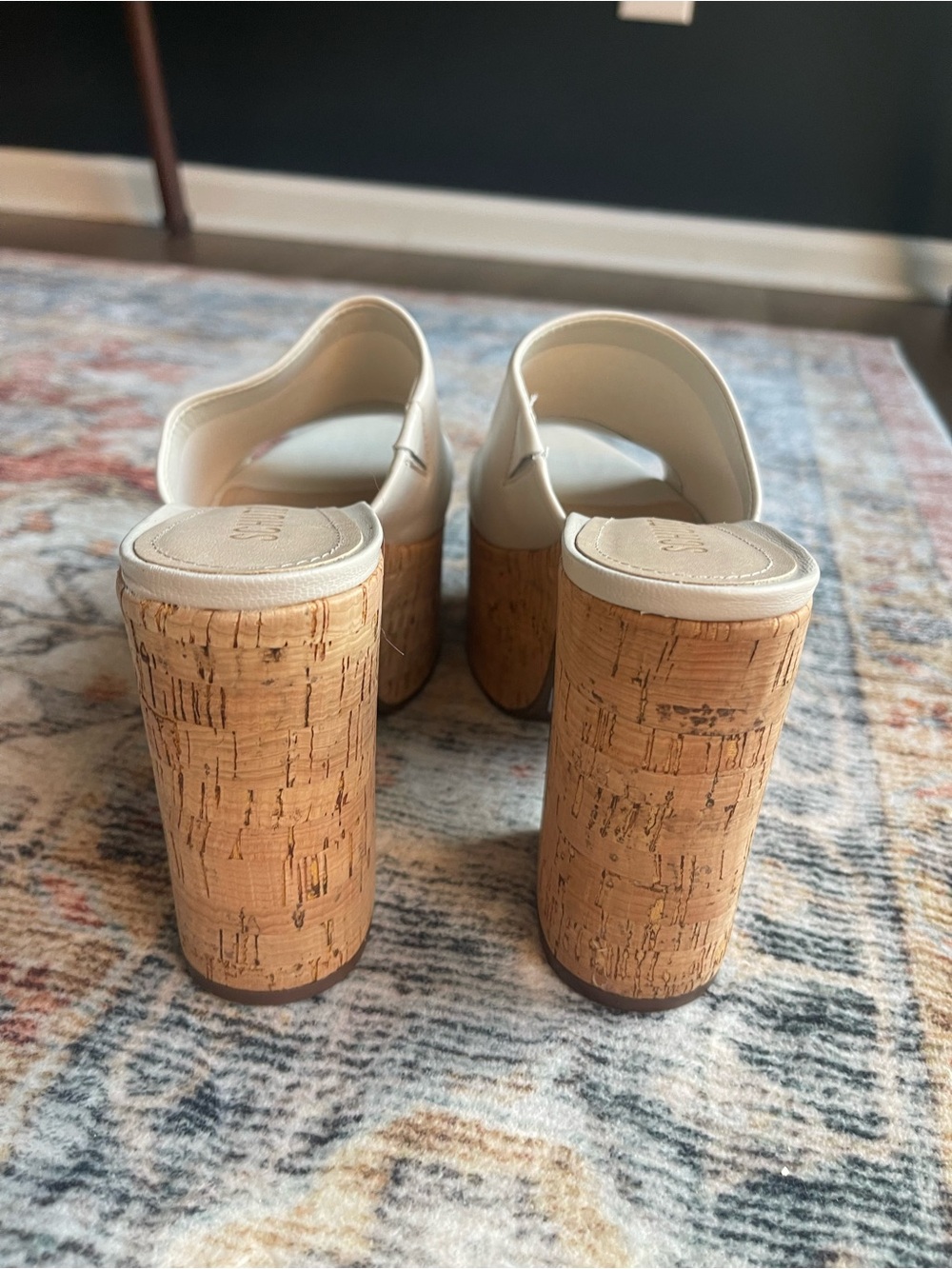 Schutz Dalle Cutout Leather & Cork Platform Sandal 6.5 hippy 70s - Picture 5 of 6